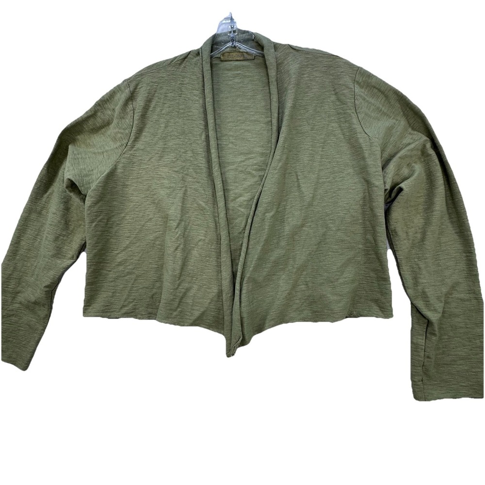 Cut Loose‎ Linen Blend Cropped Top Women's Large Open Front Lagenlook Boho Beach